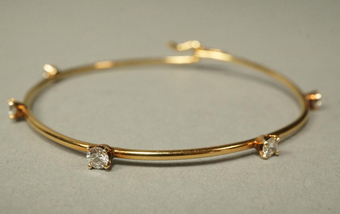 CARTIER 18K Gold Small Diamond Bangle Bracelet. g (1 of 5)