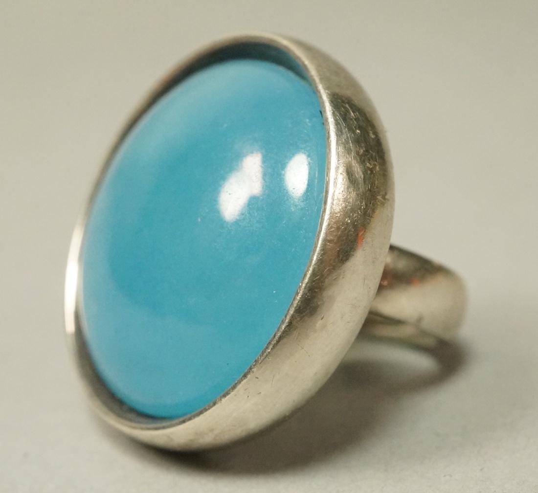 GEORG JENSEN Sterling Silver Blue Stone Ring. Lar (1 of 7)