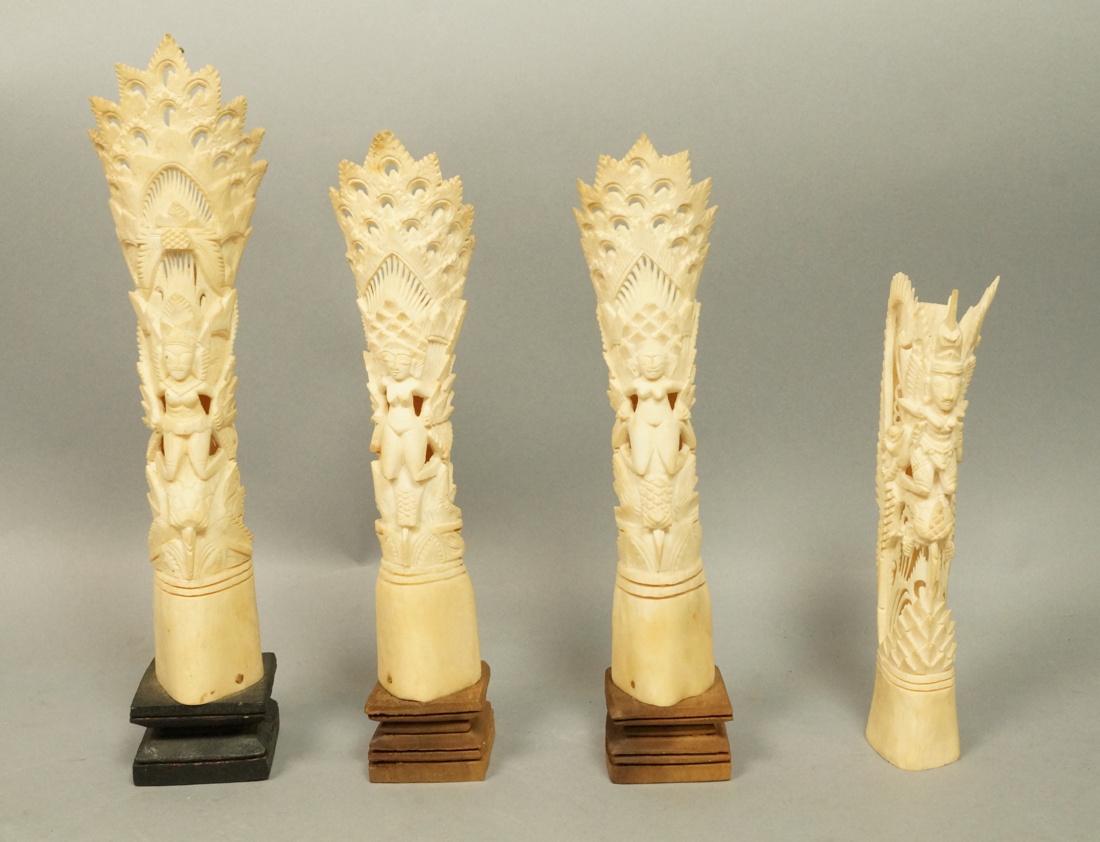 Lot 4 Indian Carved Hindu Figural Sculptures. Thr (1 of 7)