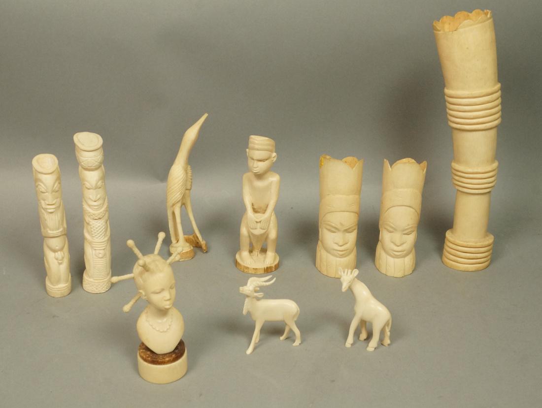 10pcs African Carvings.  Figures and Animals. (1 of 8)