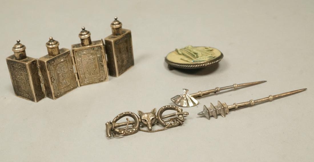 5 Pcs Silver and Sterling.  Asian Folding Perfume (1 of 8)