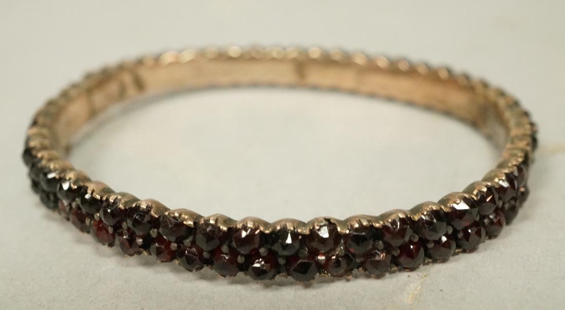 Victorian Garnet Bangle Bracelet.  Double row. (1 of 4)