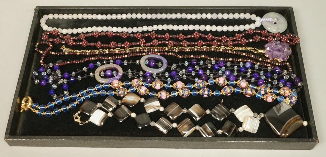 7 pcs Designer Necklaces.  Chunky Amethyst, Agate (1 of 8)