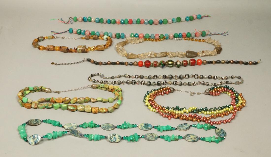 9pcs Chunky Necklaces.  Turquoise with sterling c (1 of 8)