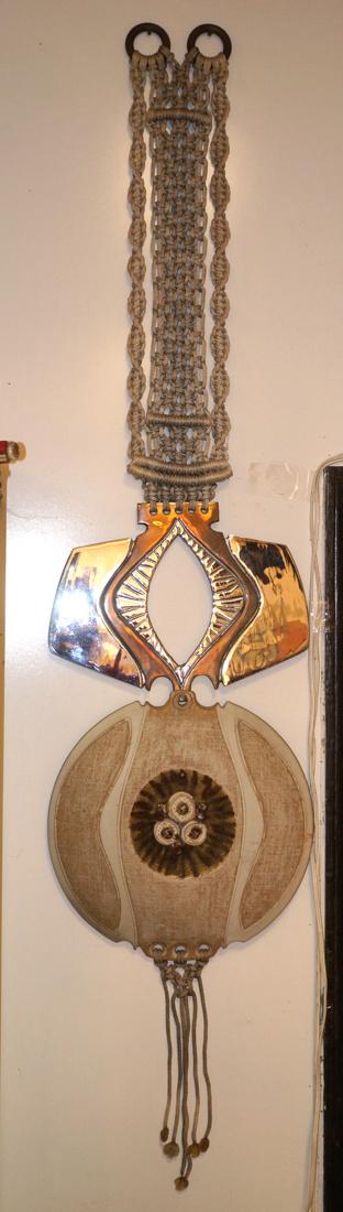 Chrome Macrame Brutalist Mid Century Wall Hanging (1 of 7)