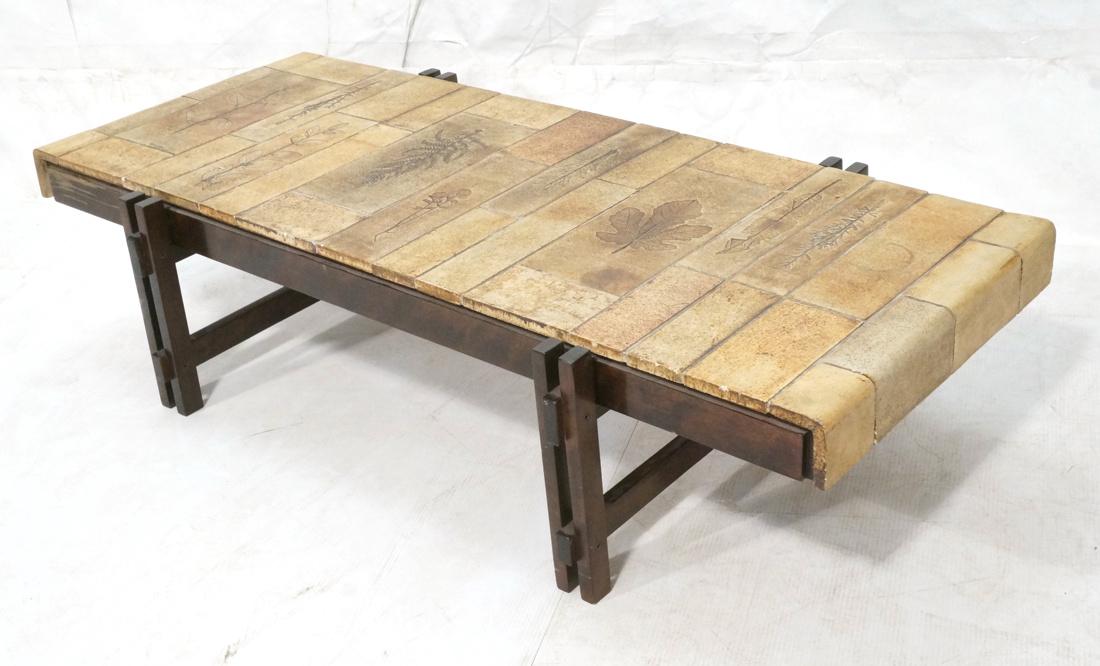 ROGER CAPRON Ceramic Tile Coffee Table. Unglazed (1 of 8)