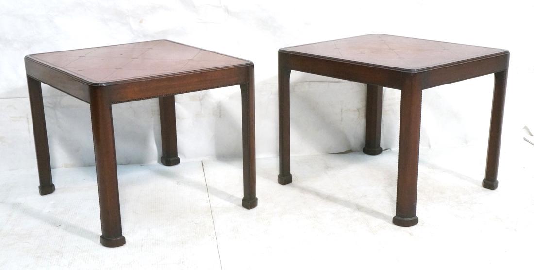 Pr CHARAK Handmade Leather Top Side Tables. Toole (1 of 10)