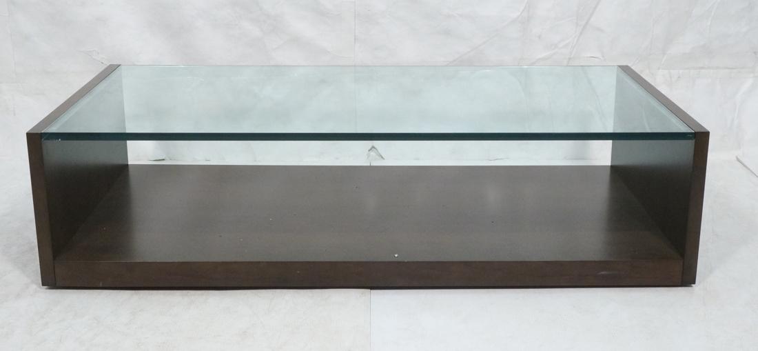 .75" Glass Top Coffee Table. Simple dark wood fra (1 of 8)