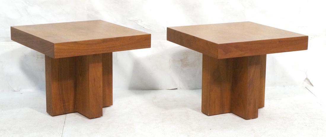 PR MILO BAUGHMAN Small Square Side Tables. Walnut (1 of 8)