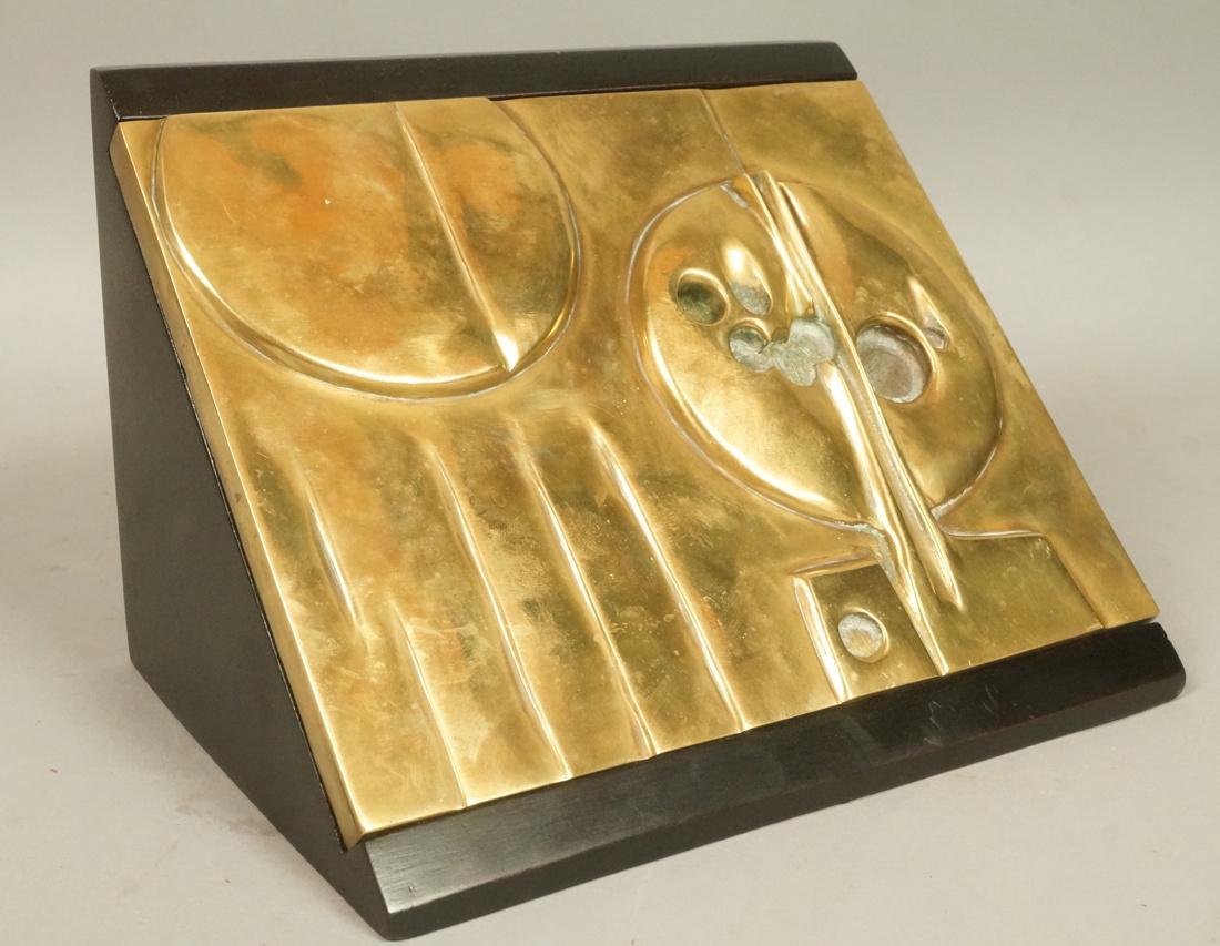 (ELVIO) BECHERONI Bronze Sculptural Plaque Mounte (1 of 6)