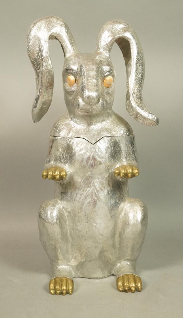 ARTHUR COURT Figural Pewter & Brass Rabbit Bunny. (1 of 8)