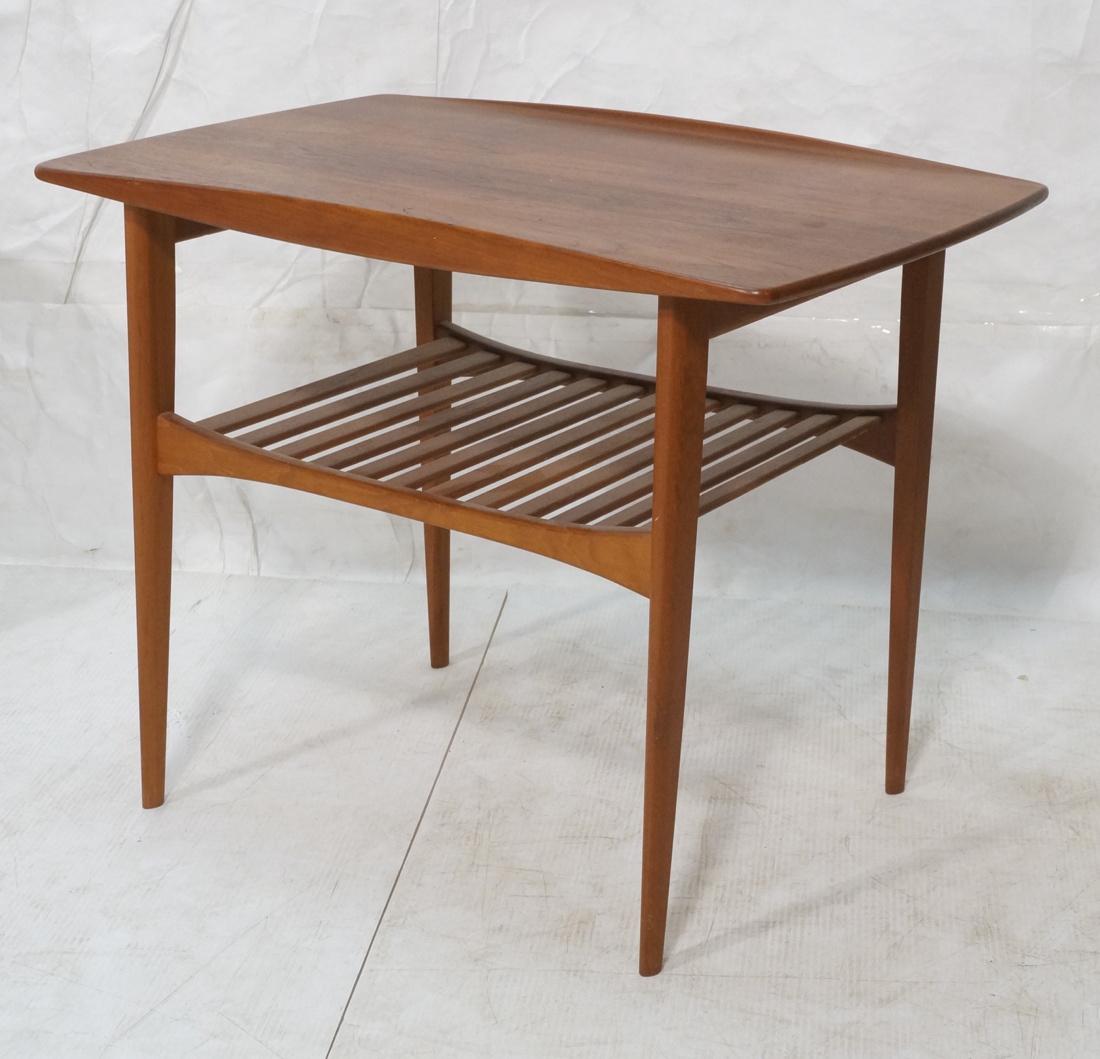 Danish Modern Teak Side Table. Raised lip sides, (1 of 7)