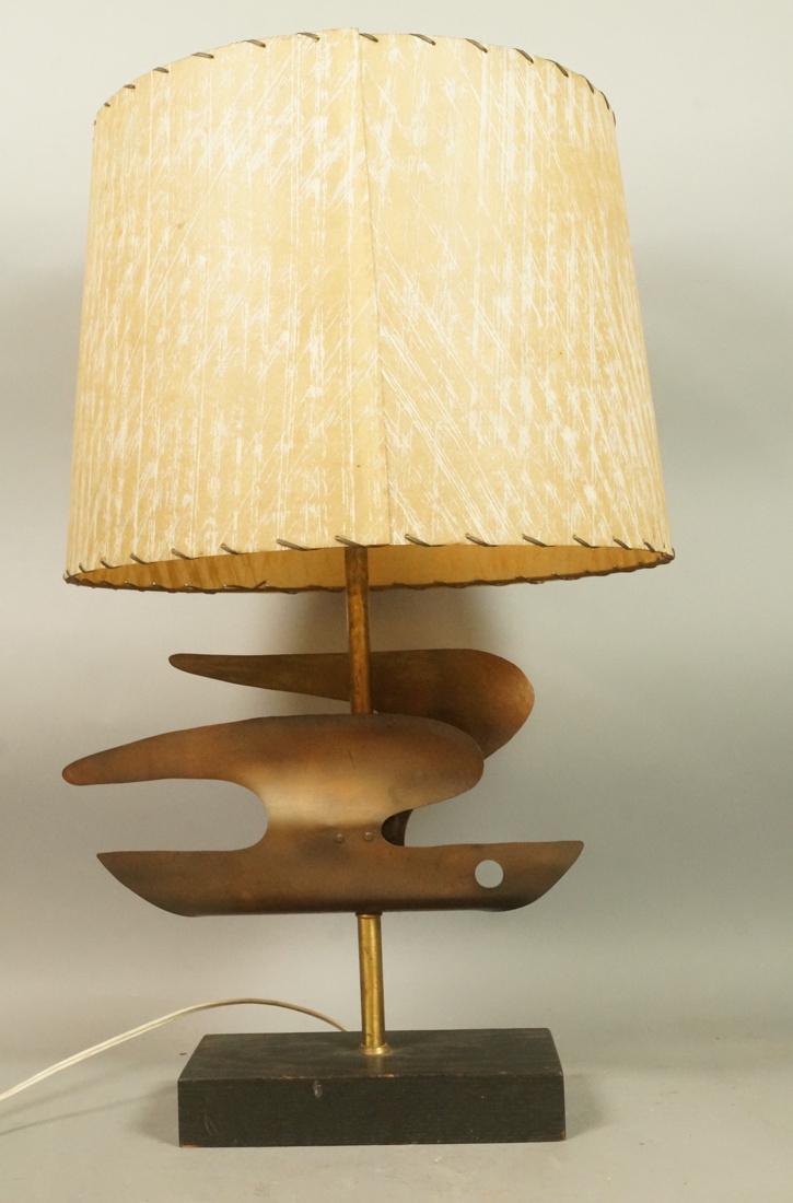 HEIFETZ Copper Sculptural Table Lamp. Sculpted co (1 of 8)