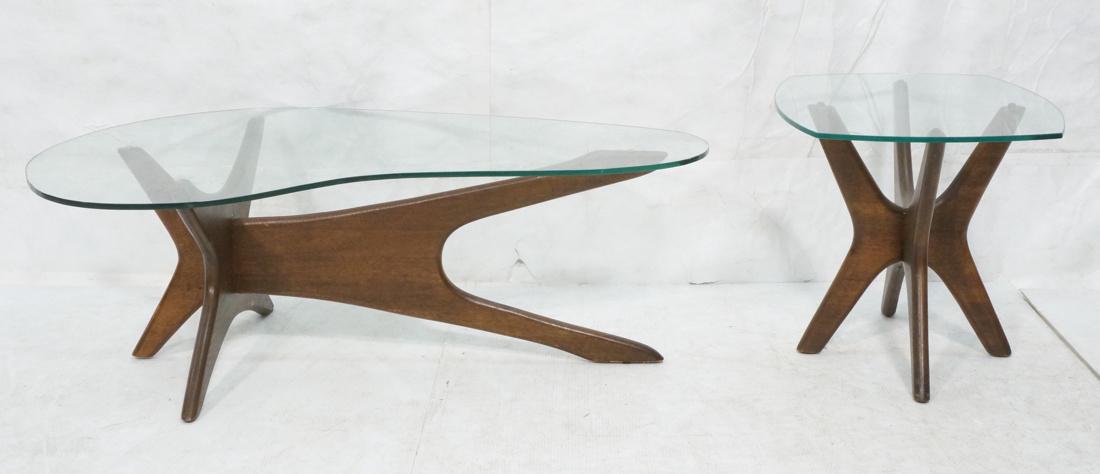 2pc ADRIAN PEARSALL Glass Top Modern Tables. Bowe (1 of 10)