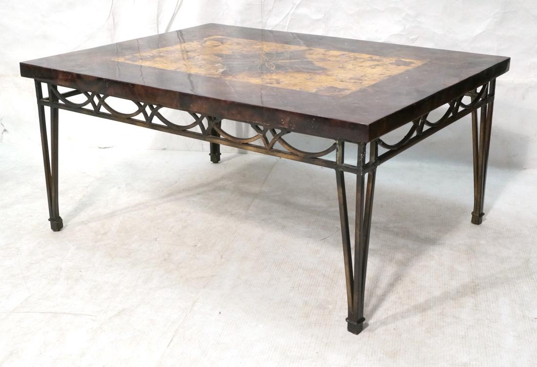 Decorator Inlaid Horn & Brass Cocktail Coffee Tab (1 of 10)