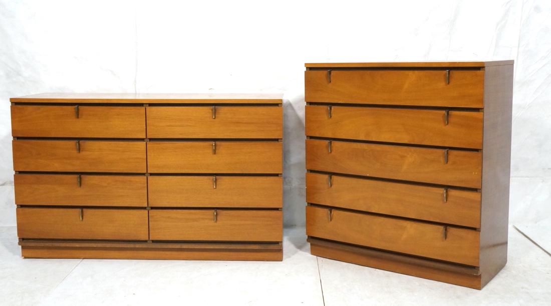 2pc Modernist Dressers Chests. Walnut. Eight draw (1 of 10)
