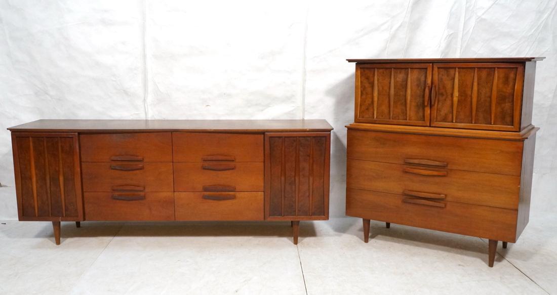 2pc Modernist Dresser Chests Credenza. High & Low (1 of 10)