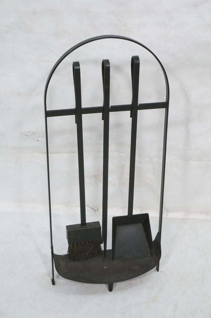 Set Modernist Black Iron Fireplace Tools. Arched (1 of 7)