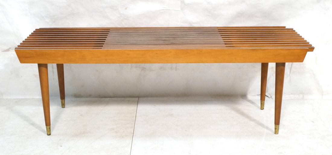 Modernist Slat Bench Coffee Table. Slides open; a (1 of 7)