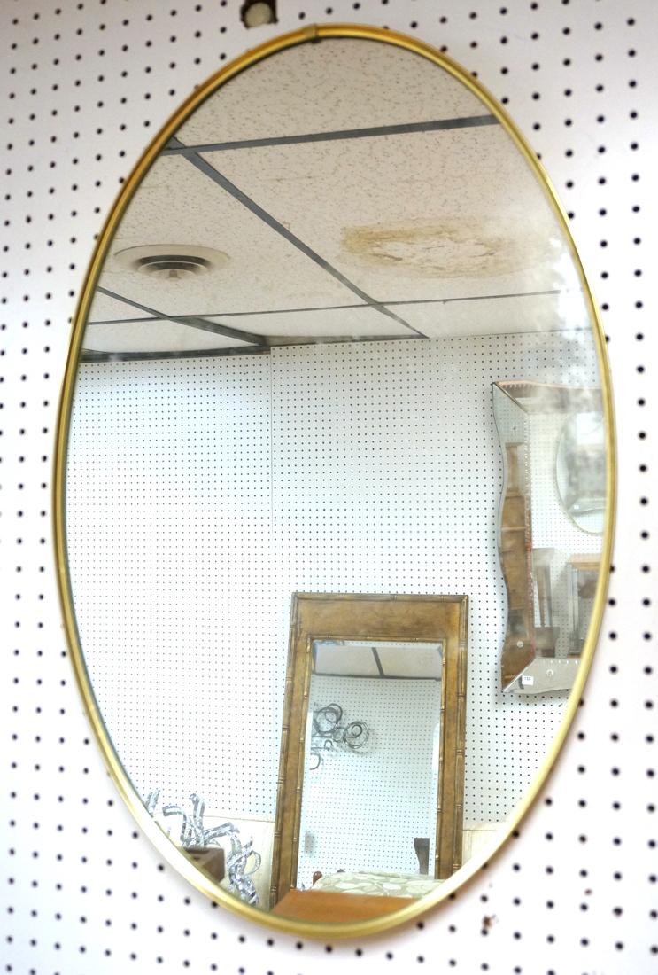 Oval Brass Framed Mirror. Modernist. (1 of 6)