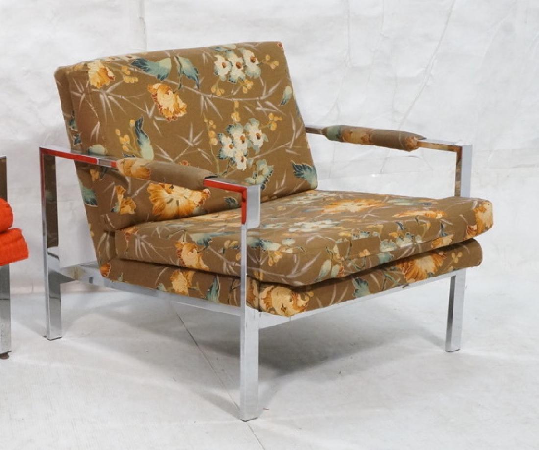 MILO BAUGHMAN Chrome Lounge Chair. Square tube ch (1 of 3)