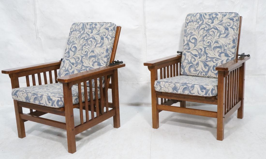 Pr Mission style Morris Chairs. Vertical slat bac (1 of 7)