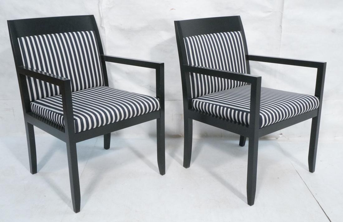 PR Contemporary Ebonized Wood Side Arm Chairs. Op (1 of 10)