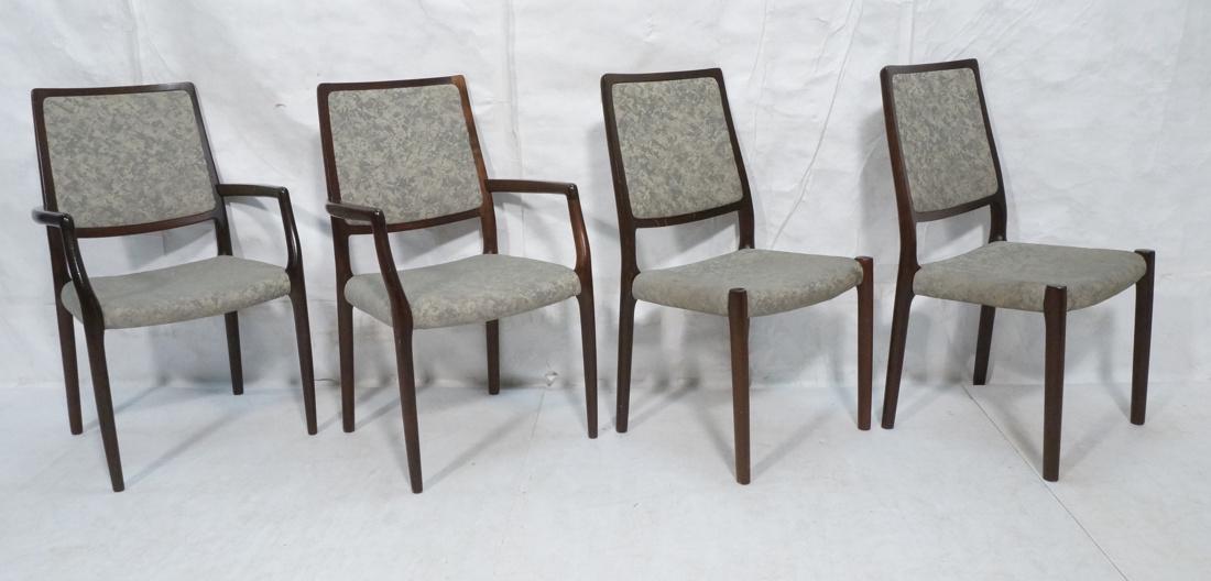 Set 4 J.L. Moller Danish Dining Chairs. Modernist. (1 of 10)