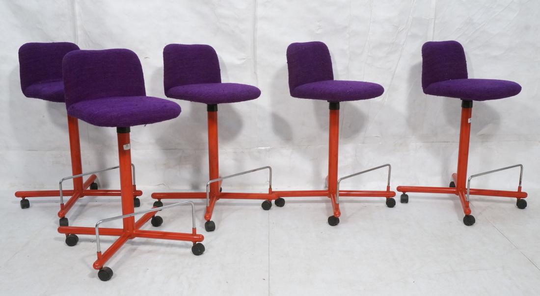 Set 6 KINETICS Co Bar Stools. Bright purple Fabri (1 of 10)