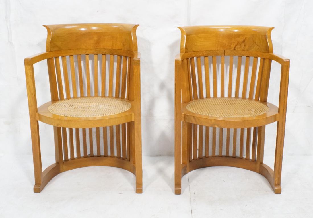 Pr FRANK LLOYD WRIGHT Style Wood Side Chairs.  La (1 of 10)