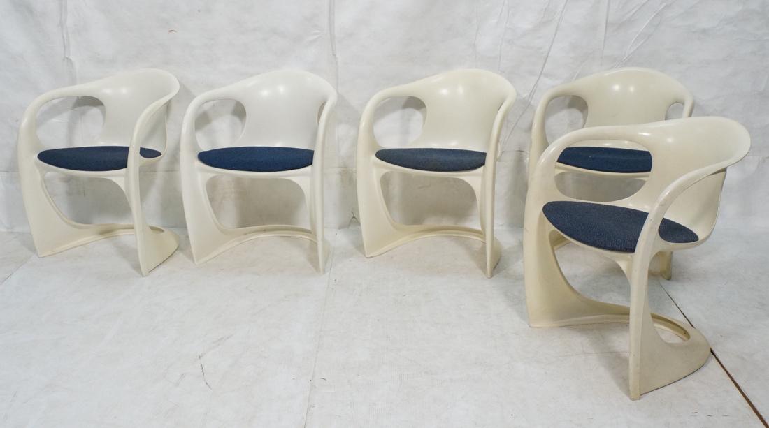 Set 5 ALEXANDER BEGGE Molded Plastic Side Chairs (1 of 10)