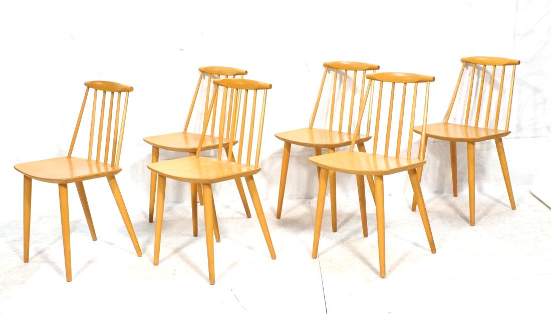 Set 6 FDB MOBLER Dining Chairs Danish. Blond wood (1 of 9)