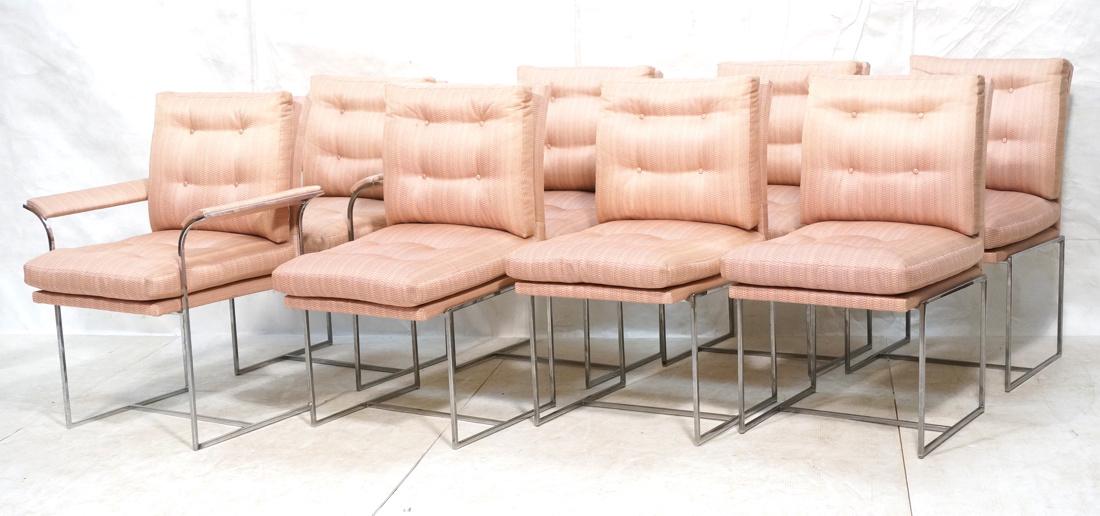 8 MILO BAUGHMAN Thin Chrome Tube Dining Chairs. 2 (1 of 10)