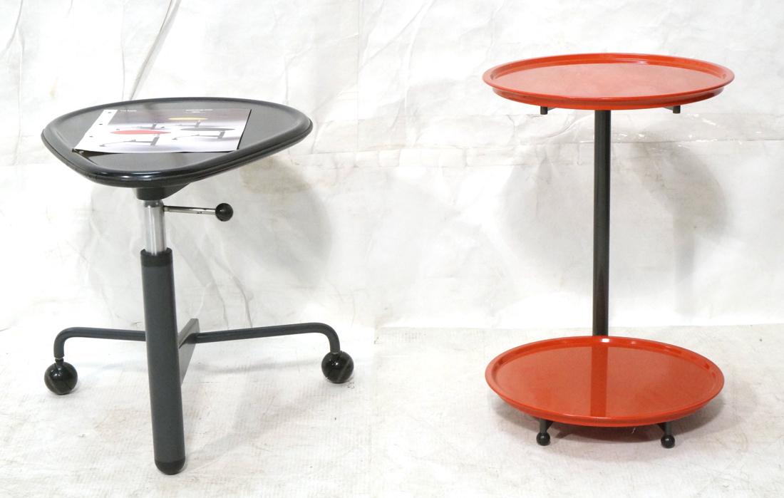 2 CASSINA Italian Side Tables. 1) Graphite metall (1 of 7)