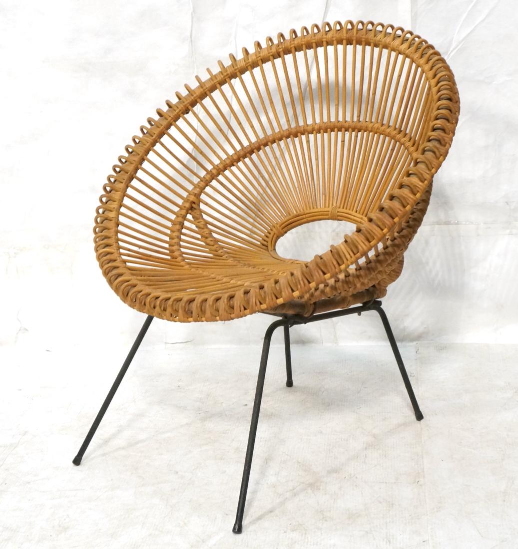 FRANCO ALBINI Woven Wicker Lounge Chair. Cocoon s (1 of 8)