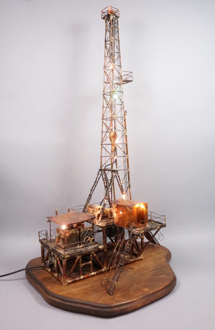 Large Mixed Metal Large Figural Oil Platform Derr (1 of 10)