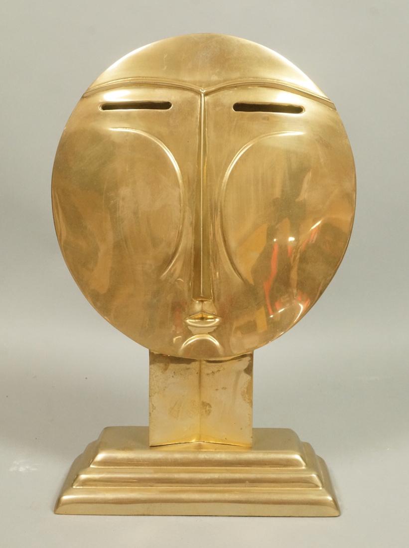 Modernist Brass Face/Head Sculpture Stepped Art D (1 of 9)