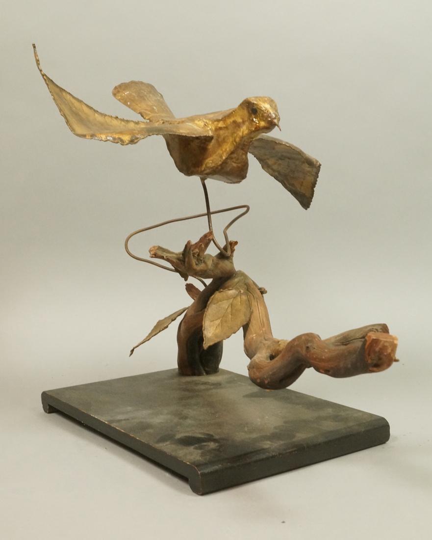 Brutalist Welded Brass Bird Sculpture. Signed P.S (1 of 9)