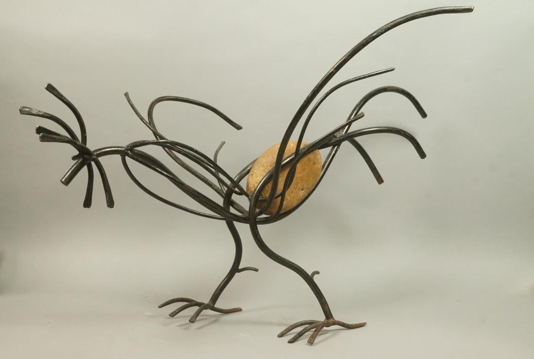 BACHRACH Bird Sculpture Iron Rod Outdoor Sculptur (1 of 10)