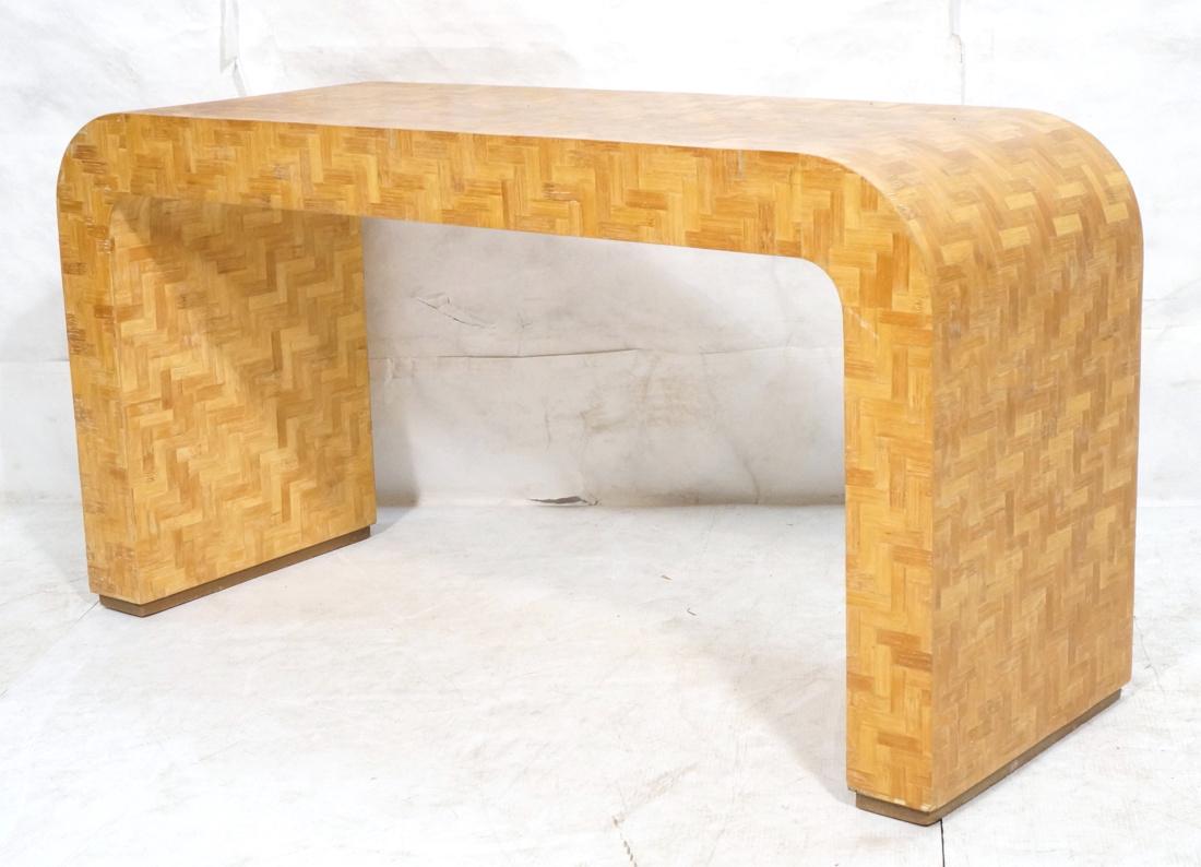 Decorator inlaid wood  parquet hall console table (1 of 10)