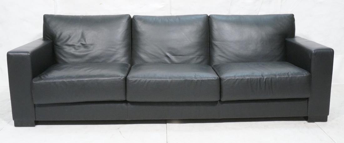 KEILHAUER Black Leather Sofa Couch. Grand designe (1 of 9)