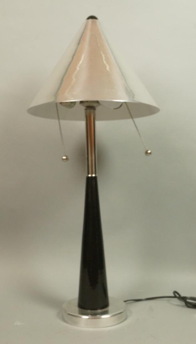 Modernist Chrome & Black Enameled Metal Table Lam (1 of 7)