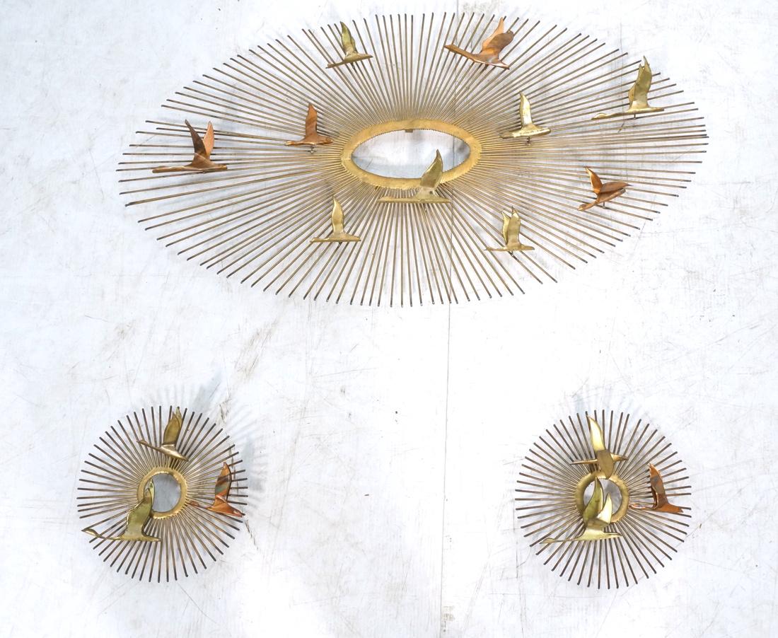 3pc Birds in Flight Wall Sculptures. Two Small ro (1 of 10)