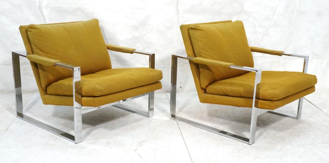 Pr Milo Baughman Chrome Lounge Chairs. THAYER COG (1 of 9)