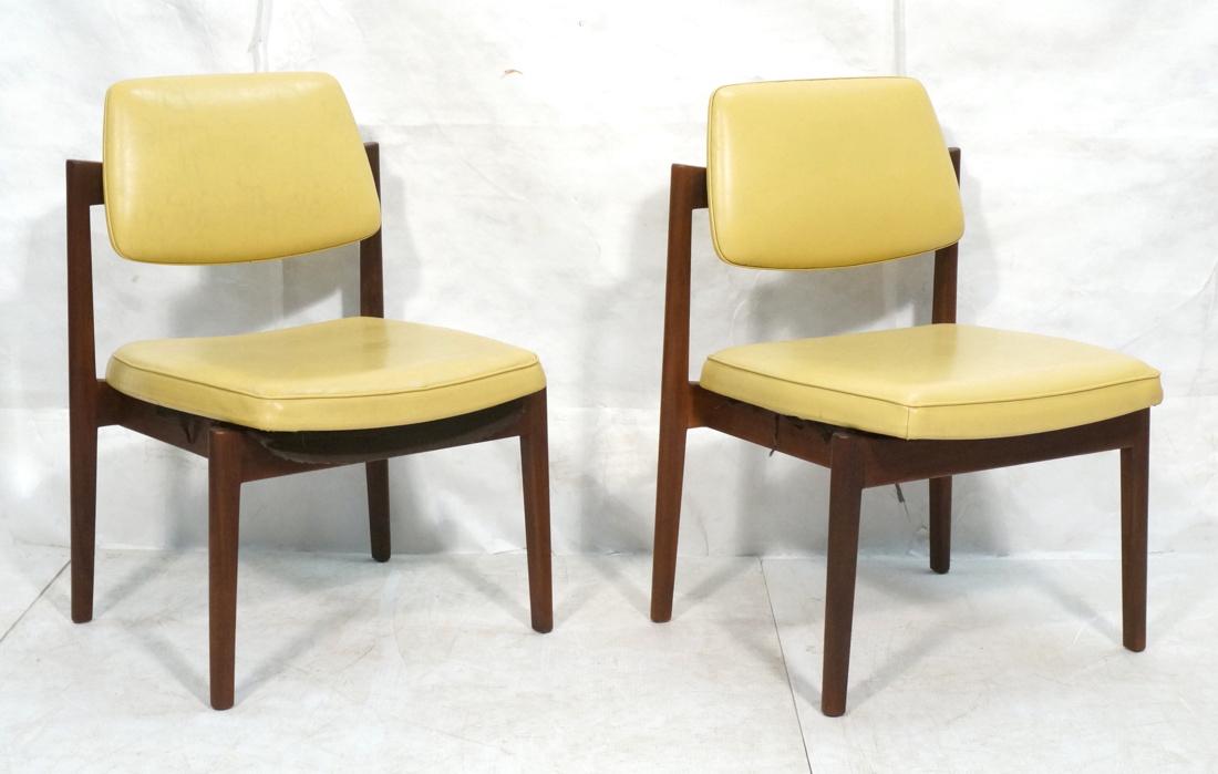 Pr Jens Risom Chairs. Yellow vinyl. (1 of 10)