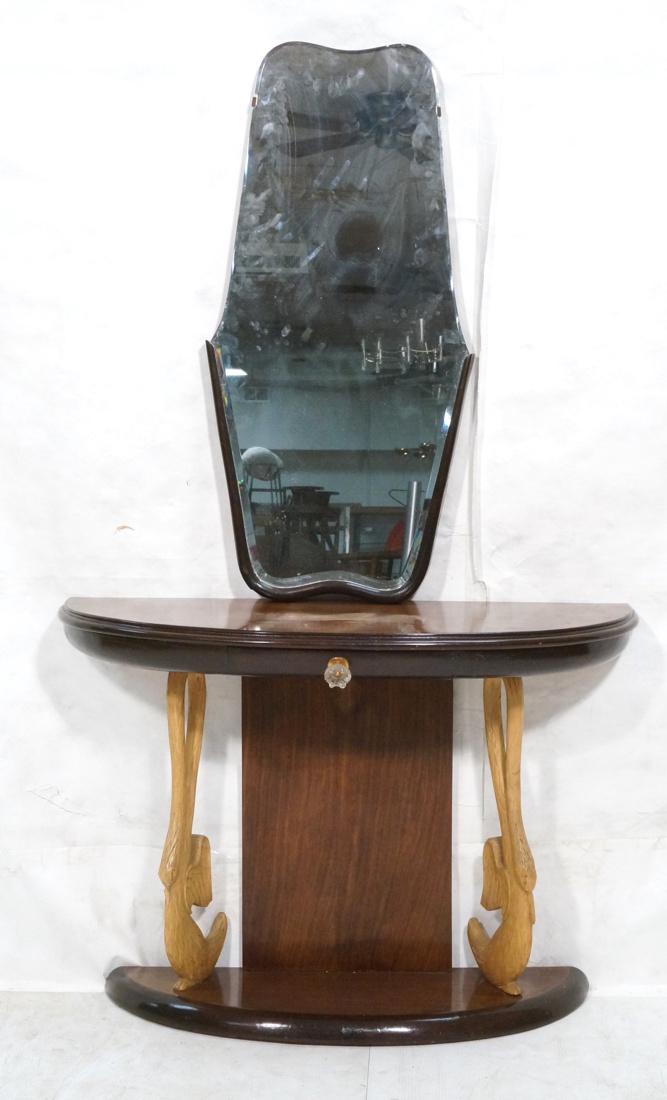 2pc Hall Console Table & Wall Mirror. French polished (1 of 10)