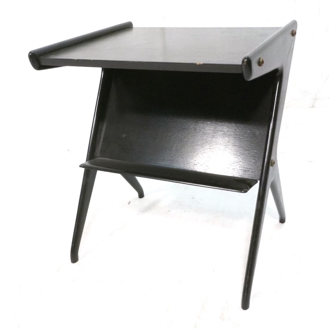 Ebonized Vladimir KAGAN style Side End Table. Sci (1 of 8)