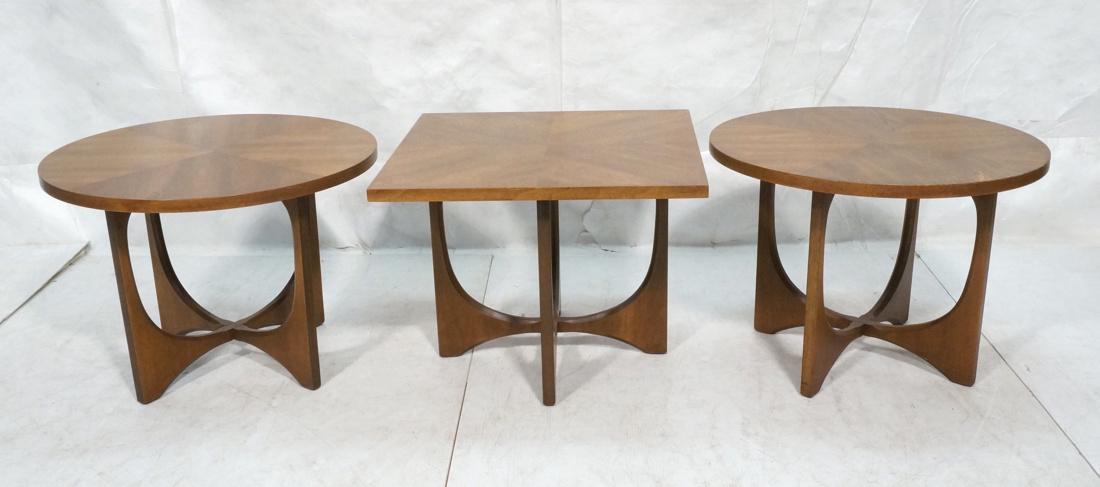 3pc Brasilia style Side Tables. Pr Round Tables; (1 of 10)