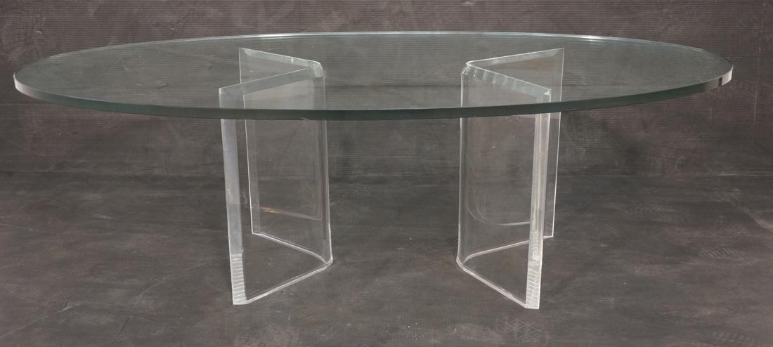 70's Modern Glass & Lucite Coffee Cocktail Table. (1 of 8)