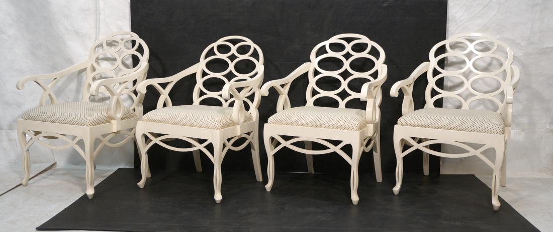 Set 4 DOROTHY DRAPER style decorator Arm Chairs. (1 of 10)